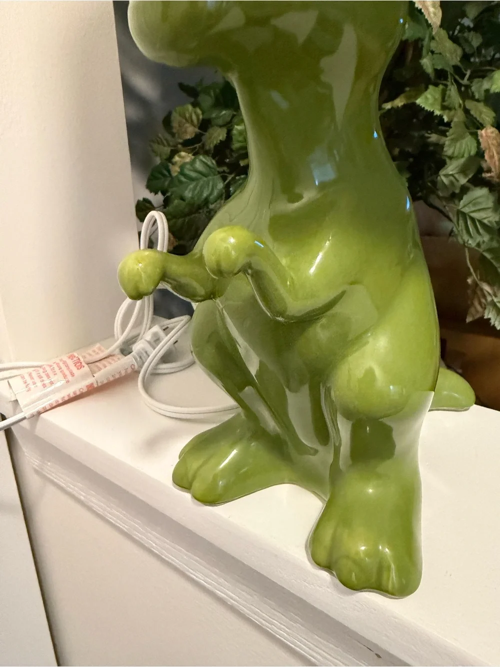 Target Green Ceramic Dinosaur Lamp with White Shade